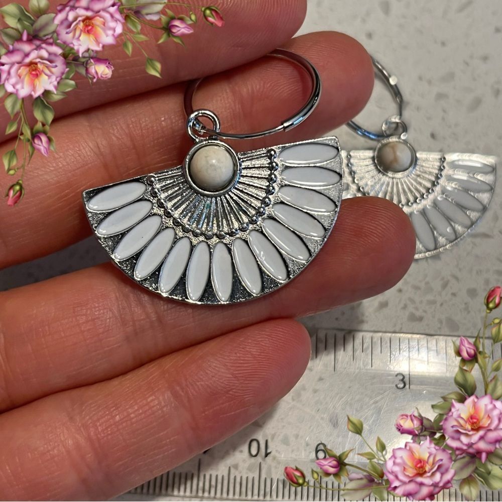 Bohemian Vintage‎ Style Semi-Circle Fan-Shaped Hoop Earrings